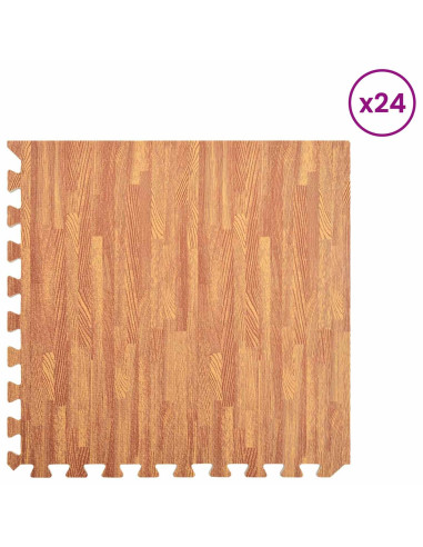Tappetini per esercizi a puzzle 24 pcs Marrone 8,64 ㎡