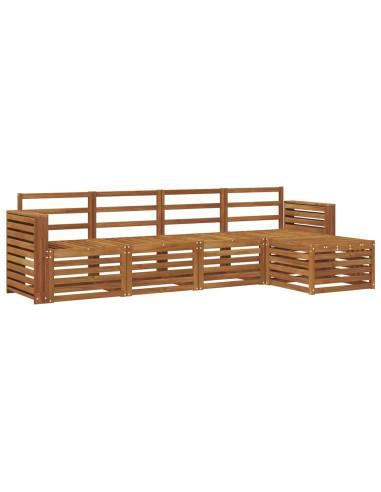 Set divani 5 pcs Naturale Legno di Acacia Massello