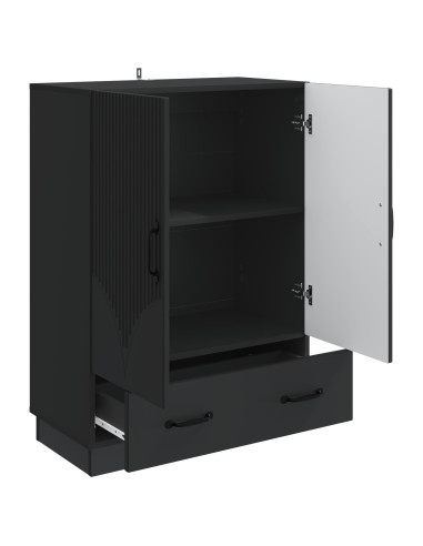 Credenza Nero 66 x 34,5 x 92 cm Legno ingegnerizzato