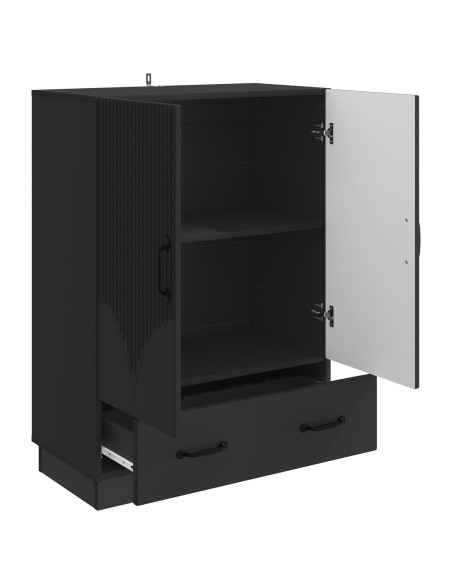Credenza Nero 66 x 34,5 x 92 cm Legno ingegnerizzato