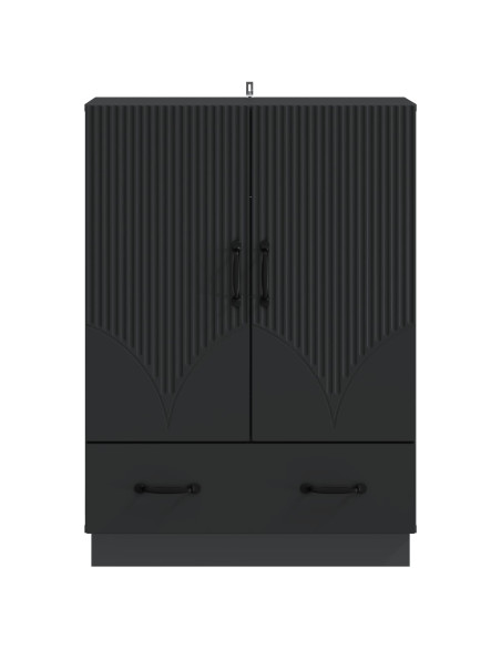 Credenza Nero 66 x 34,5 x 92 cm Legno ingegnerizzato