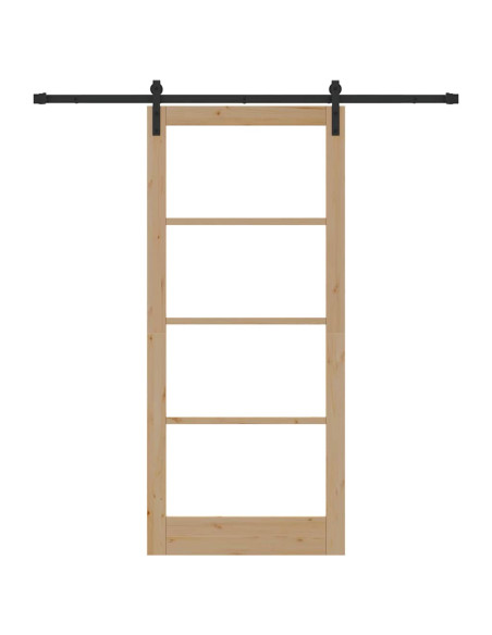 Porta scorrevole ORKDAL Naturale e Nero 93 x 211 cm