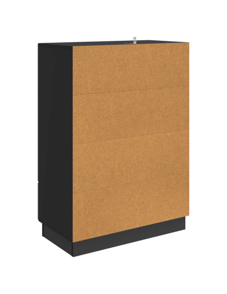 Credenza Nero 66 x 34,5 x 92 cm Legno ingegnerizzato