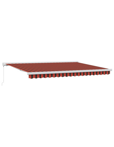 Tenda Retrattile Rosso e Nero 450 × 300 cm Tessuto e Metallo