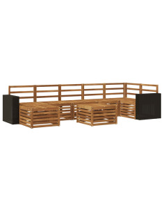 Set di divani da esterno 8 pcs Naturale 2
