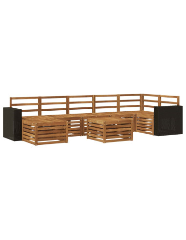 Set di divani da esterno 8 pcs Naturale