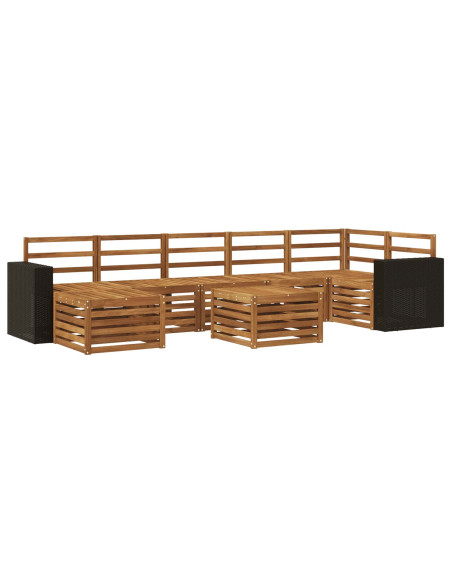 Set di divani da esterno 8 pcs Naturale