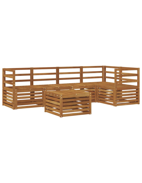 Set divani 6 pcs Naturale Legno di Acacia Massello