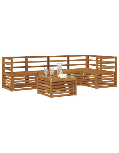 Set divani 6 pcs Naturale Legno di Acacia Massello