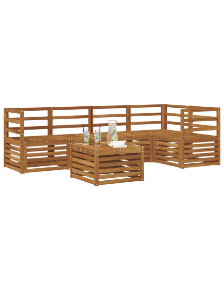 Set divani 6 pcs Naturale Legno di Acacia Massello