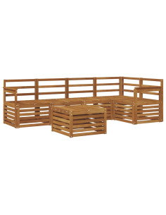 Set divani 6 pcs Naturale Legno di Acacia Massello 2
