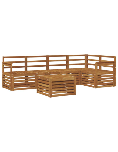 Set divani 6 pcs Naturale Legno di Acacia Massello