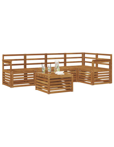 Set divani 6 pcs Naturale Legno di Acacia Massello