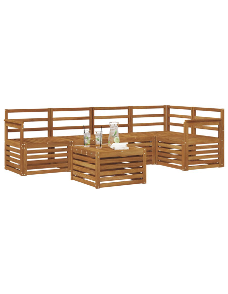 Set divani 6 pcs Naturale Legno di Acacia Massello
