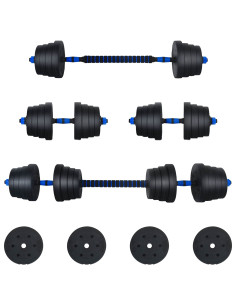 Set di Manubri 2-in-1 40kg Nero e Blu Cemento e sabbia di ferro 2