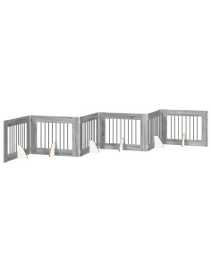 Cancello per cani con supporti 6 pcs Grigio Sonoma 80 x 60 cm 2