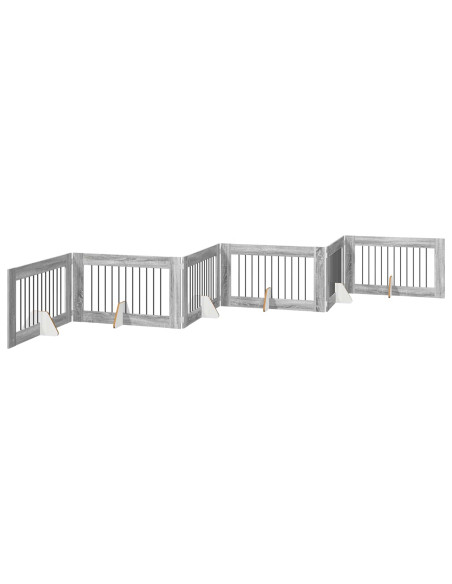 Cancello per cani con supporti 6 pcs Grigio Sonoma 100 x 60 cm