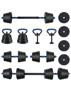Set di Manubri 4-in-1 40kg Nero e Blu Cemento e sabbia di ferro 2