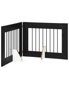 Cancello per cani con supporti 2 pcs Rovere Nero 80 x 60 cm 2