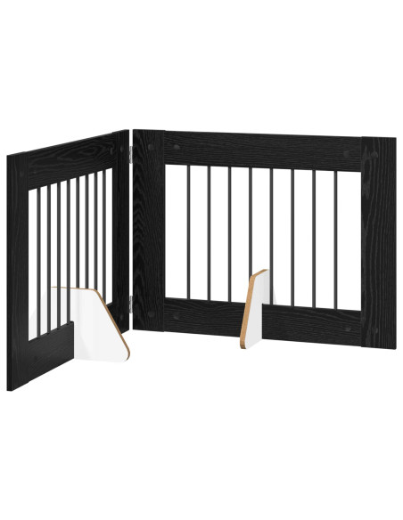 Cancello per cani con supporti 2 pcs Rovere Nero 80 x 60 cm