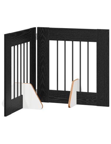 Cancello per cani con supporti 2 pcs Rovere Nero 60 x 60 cm