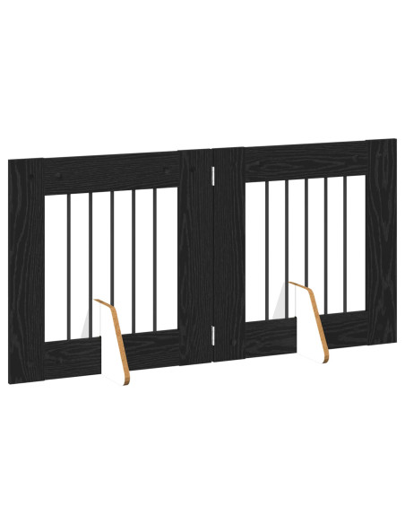 Cancello per cani con supporti 2 pcs Rovere Nero 60 x 60 cm