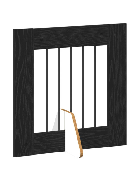 Cancello per cani con supporti 2 pcs Rovere Nero 60 x 60 cm