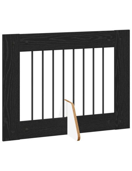 Cancello per cani con supporti 4 pcs Rovere Nero 80 x 60 cm