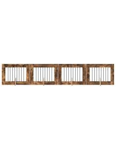 Cancello per cani con supporti 4 pcs Rovere Fumo 80 x 60 cm 2