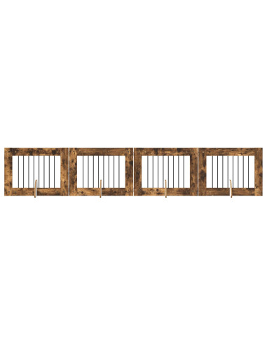 Cancello per cani con supporti 4 pcs Rovere Fumo 80 x 60 cm