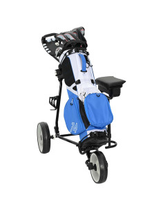 Carrello da golf con sedile Nero e Bianco 100 x 60 x 130 cm 2