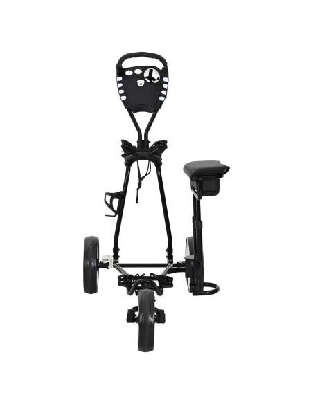 Carrello da golf con sedile Nero e Bianco 100 x 60 x 130 cm
