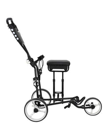 Carrello da golf con sedile Nero e Bianco 100 x 60 x 130 cm