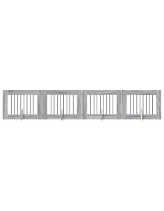 Cancello per cani con supporti 4 pcs Grigio Sonoma 80 x 60 cm 2