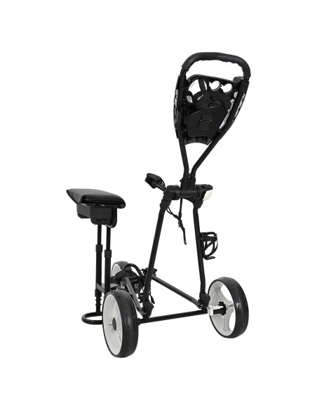 Carrello da golf con sedile Nero e Bianco 100 x 60 x 130 cm