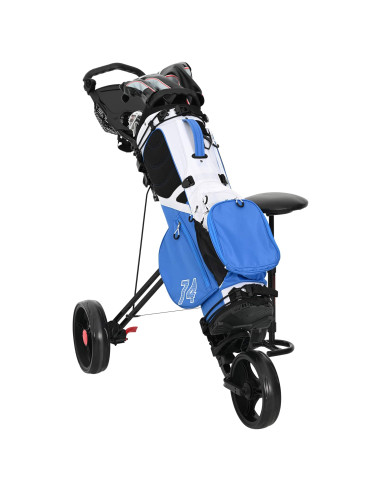 Carrello da golf con sedile Nero 95 x 69 x 114 cm Ferro