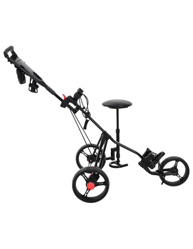 Carrello da golf con sedile Nero 95 x 69 x 114 cm Ferro