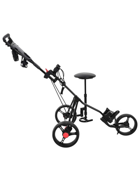 Carrello da golf con sedile Nero 95 x 69 x 114 cm Ferro