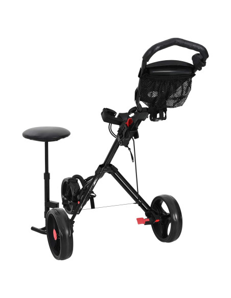Carrello da golf con sedile Nero 95 x 69 x 114 cm Ferro