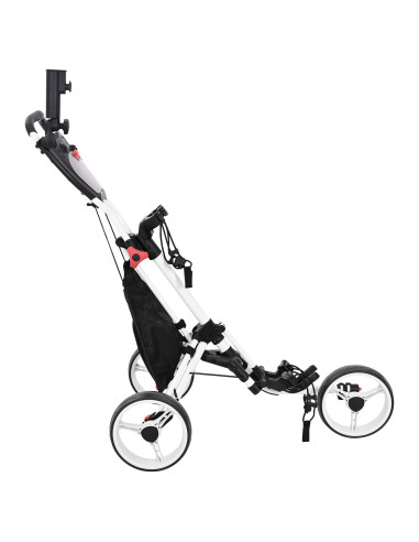 Carrello da golf Nero e Bianco 100 x 69 x 114 cm Alluminio