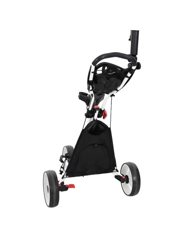 Carrello da golf Nero e Bianco 100 x 69 x 114 cm Alluminio