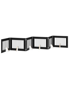 Cancello per cani con supporti 6 pcs Rovere Nero 80 x 60 cm 2