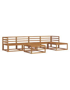 Set di divani da esterno 6 pcs Naturale 2