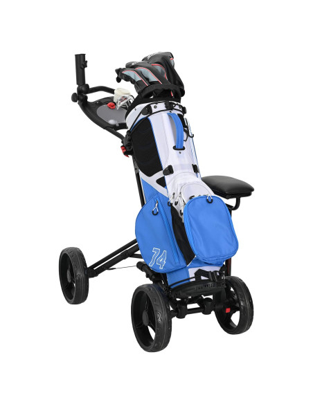Carrello da golf con sedile Nero 85 x 67 x 114 cm Alluminio
