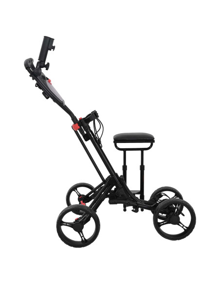 Carrello da golf con sedile Nero 85 x 67 x 114 cm Alluminio