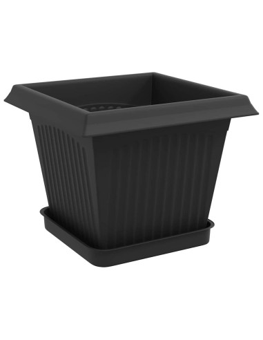 Vasi per Piante 24 pcs Nero 20 x 20 x 16 cm Plastica