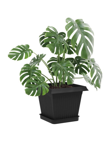 Vasi per Piante 24 pcs Nero 16 x 16 x 14 cm Plastica