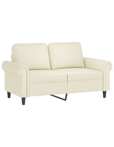 Set di Divani 3 pz con Cuscini Crema in Velluto