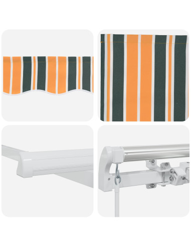 Tenda da Sole Verde e Giallo 300 x 250 x 165 cm Poliestere