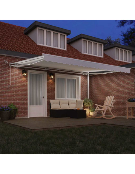Tenda Retrattile Bianco 450 × 350 cm Poliestere e Metallo